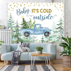 Lofaris Baby It Is Cold Outside Christmas Tree Backdrop for Shower