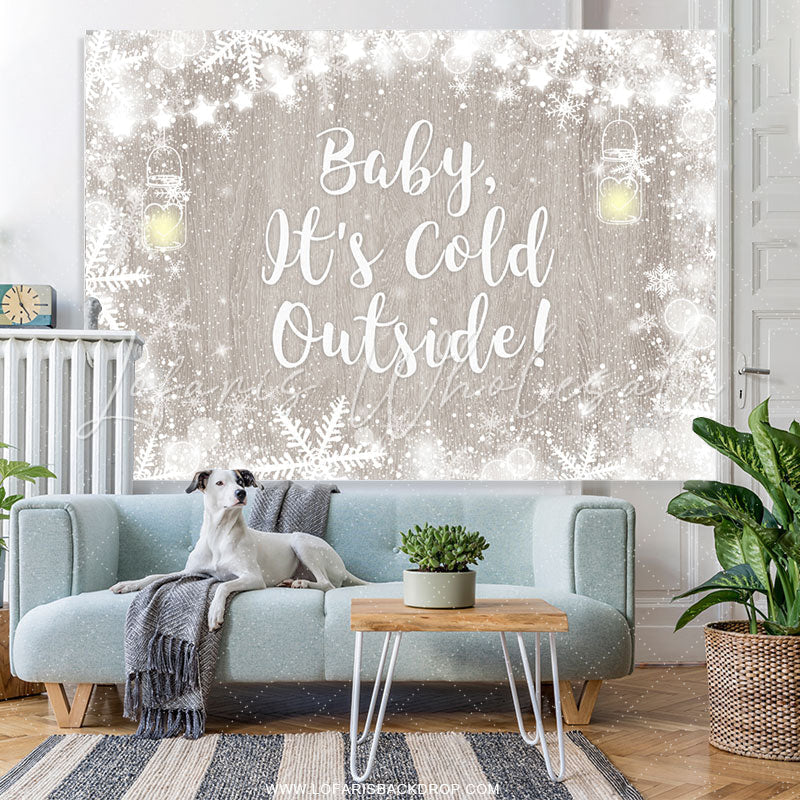 Lofaris Baby Its Cold Outside Snowflake Shower Backdrop