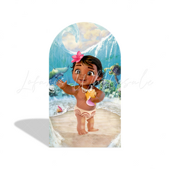 Baby Moana Birthday Baby Shower Party Arch Backdrop Wall Cloth Cover