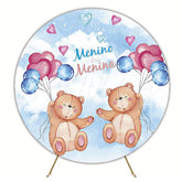 Baby Reveal Balloons Round Backdrop for Special Gender Reveal