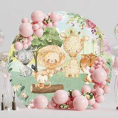 Baby Safari Beautiful Round Backdrop for Baby Celebration