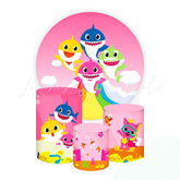 Baby Shark Round Backdrop and Cylinders Kit for Kids