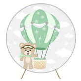 Baby Shower Bear Cute Round Backdrop For Lovely Celebrations