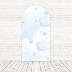 Baby Shower Blue Cloud Soft Arch Backdrop For Cute Party Decor