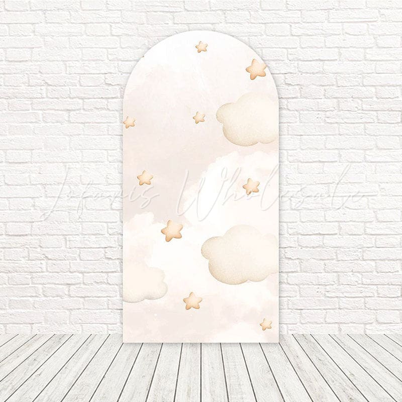 Baby Shower Nude Cloud Elegant Arch Backdrop For Gentle Themes
