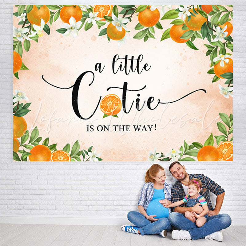 Lofaris Black A Little Cutie is on The Way Baby Shower Backdrop