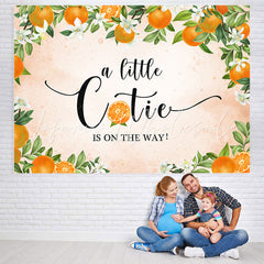 Lofaris Black A Little Cutie is on The Way Baby Shower Backdrop