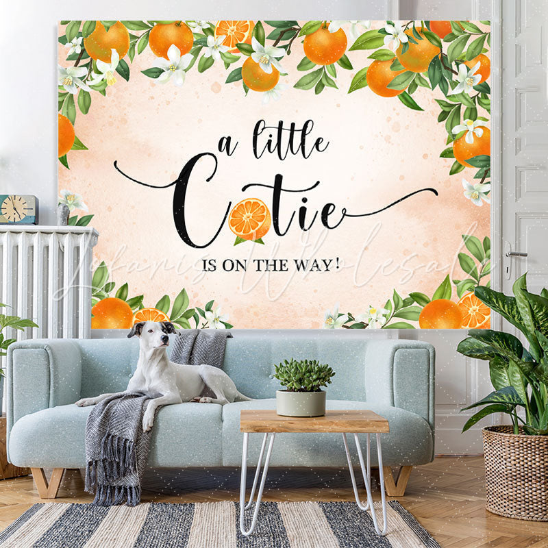 Lofaris Black A Little Cutie is on The Way Baby Shower Backdrop