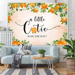 Lofaris Black A Little Cutie is on The Way Baby Shower Backdrop