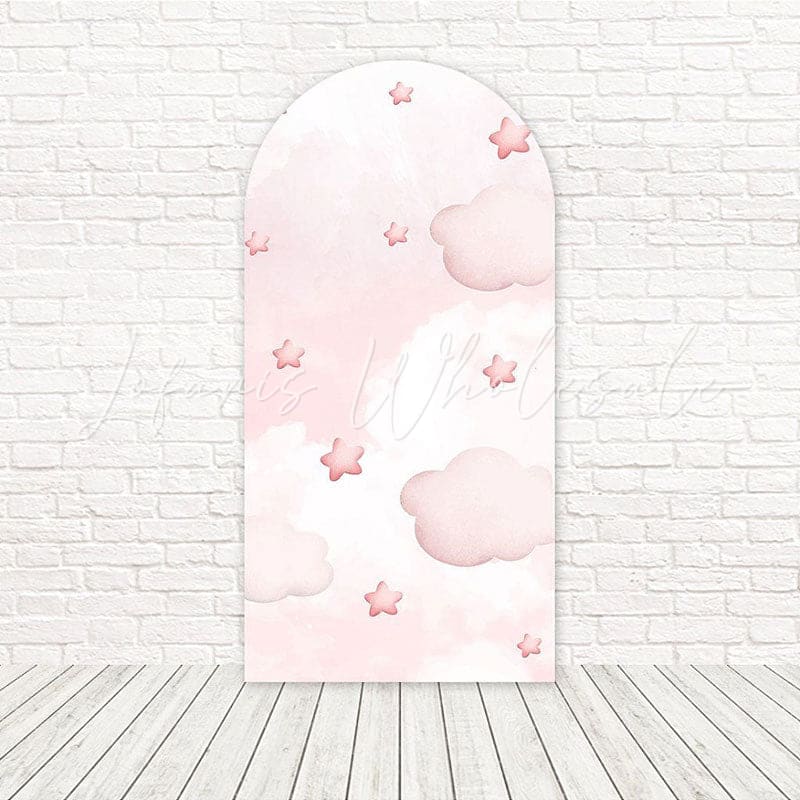 Baby Shower Pink Cloud Adorable Arch Backdrop For Sweet Celebrations