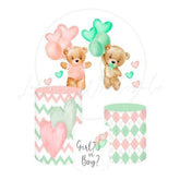 Baby Shower Themed Round Backdrop and Cylinders Kit for Parties