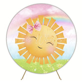Baby Sun Happy Smile Round Backdrop For Cute Party Theme