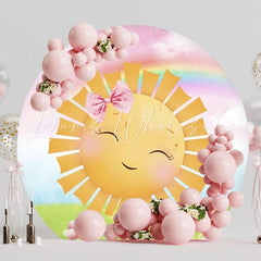 Baby Sun Happy Smile Round Backdrop For Cute Party Theme
