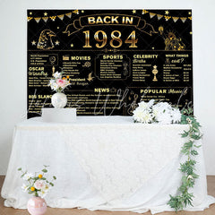 Lofaris Back In 1984 Black Gold Star 40th Birthday Backdrop
