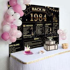 Lofaris Back In 1984 Black Gold Star 40th Birthday Backdrop