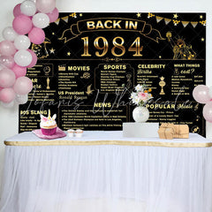 Lofaris Back In 1984 Black Gold Star 40th Birthday Backdrop