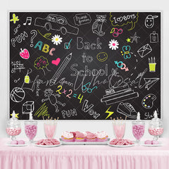Lofaris Back to School Blackboard Chalk Drawing Kids Backdrop
