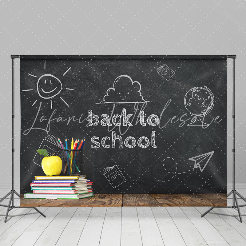 Lofaris Back to School Chalkboard Books Photoshoot Backdrops