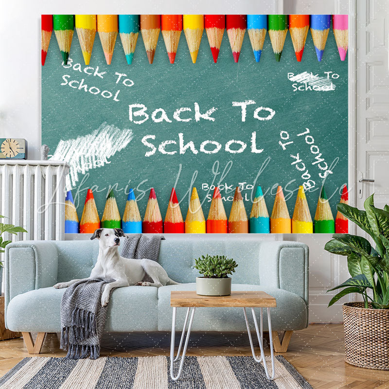 Lofaris Back to School Chalkboard Pencils Photoshoot Backdrop