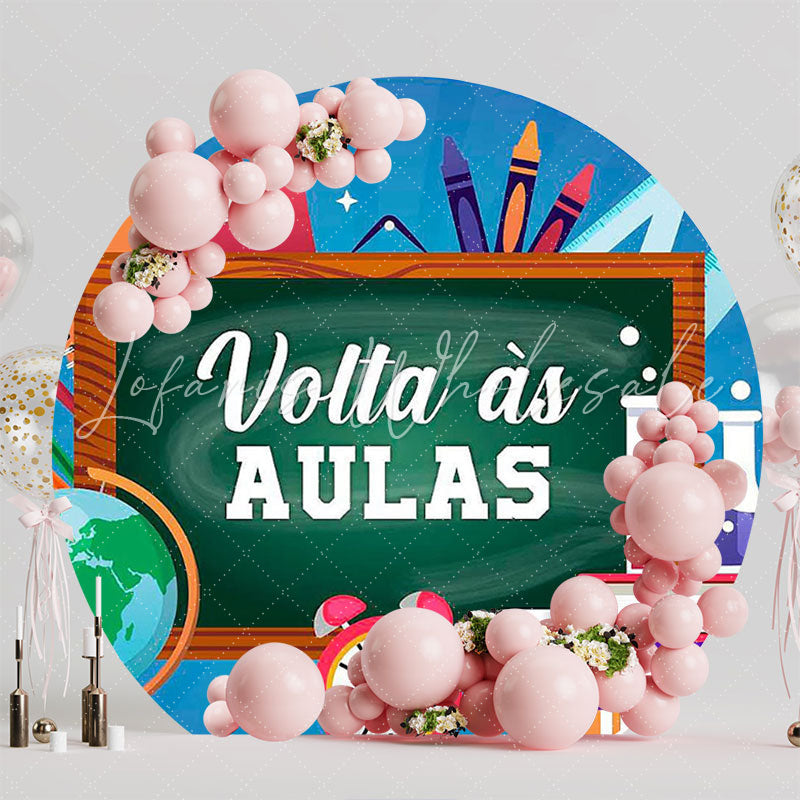 Back to School Frame Round Backdrop for Kids Party