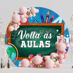 Back to School Frame Round Backdrop for Kids Party