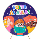 Back to School Kids Round Backdrop for School Event