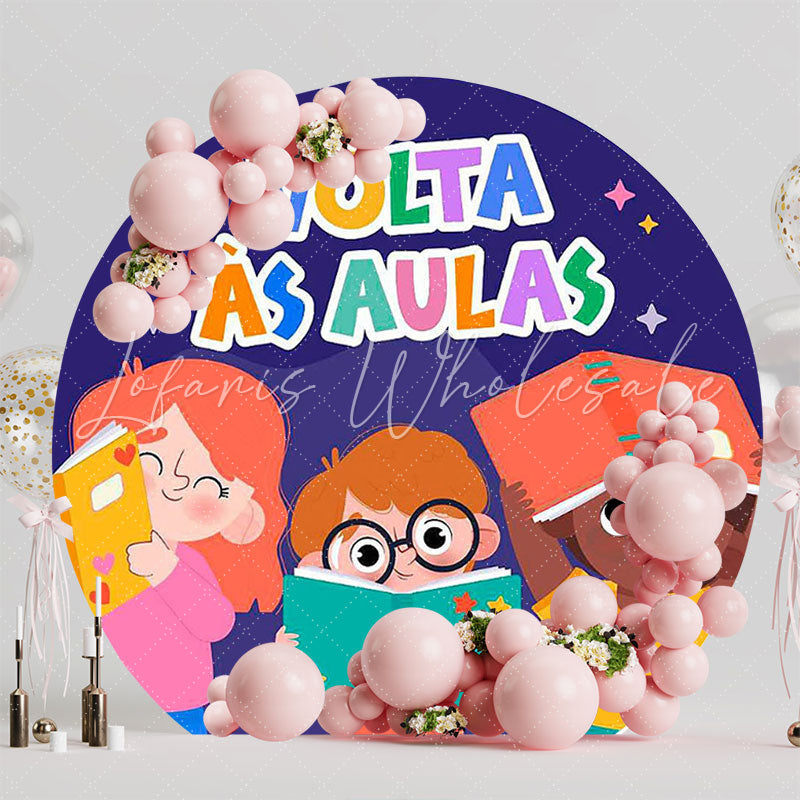Back to School Kids Round Backdrop for School Event