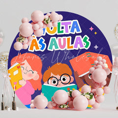 Back to School Kids Round Backdrop for School Event
