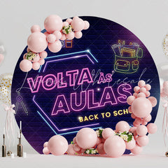 Back to School Round Backdrop for Kids Party Event