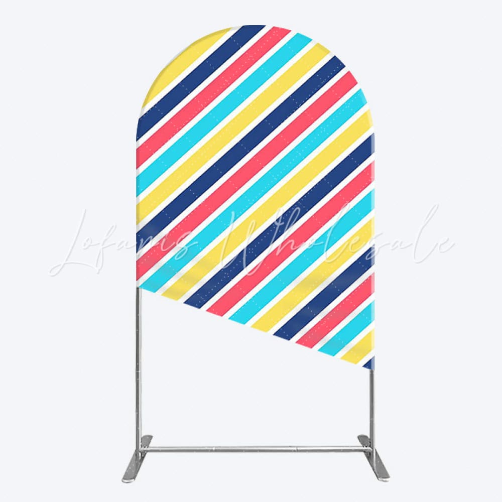 Back to School Stripes Arch Backdrop for Kids Party Setup