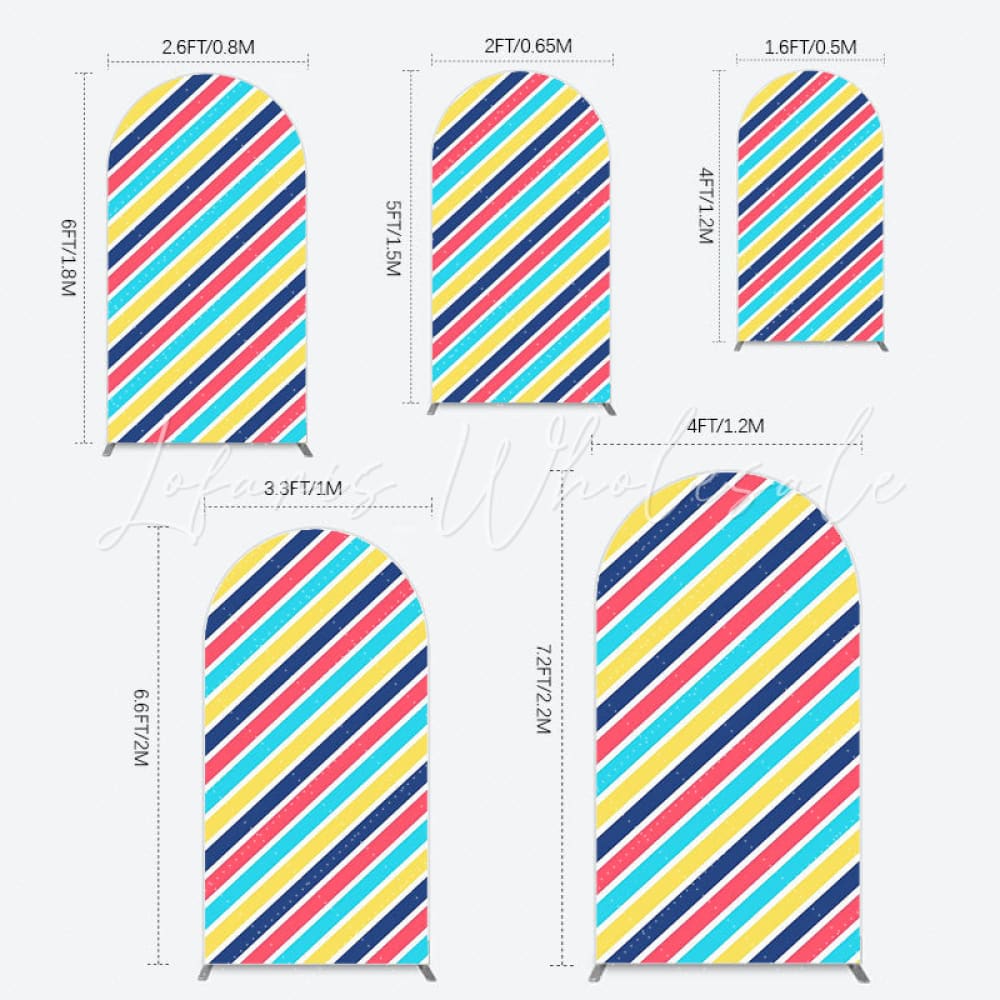 Back to School Stripes Arch Backdrop for Kids Party Setup