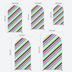 Back to School Stripes Arch Backdrop for Kids Party Setup