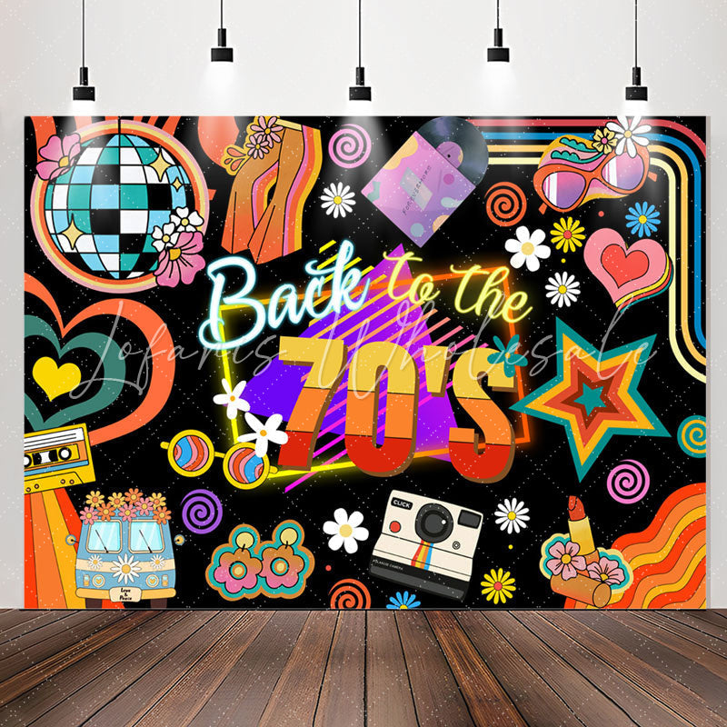 Lofaris Back To The 70s Groovy Ballroom Birthday Backdrop