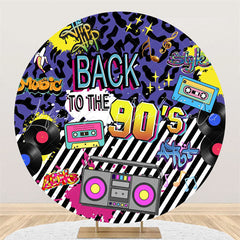 Lofaris Back To The 90s Hip Hop Stripes Round Dance Backdrop