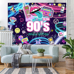 Lofaris Back To The 90S Rock Dance Birthday Party Backdrop