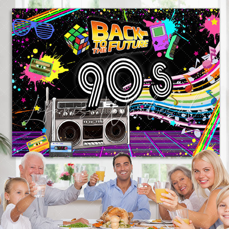 Lofaris Back To The Future Hip Hop 90S Night Party Backdrop