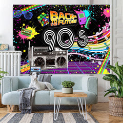 Lofaris Back To The Future Hip Hop 90S Night Party Backdrop
