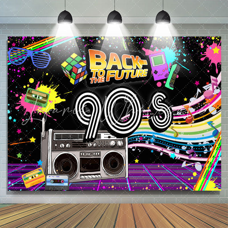 Lofaris Back To The Future Hip Hop 90S Night Party Backdrop