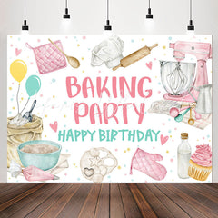 Lofaris Baking Party Pink Happy Birthday Backdrop For Girl