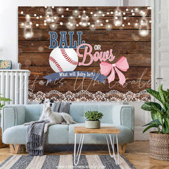 Lofaris Ball Or Bows What Will Baby Be Gender Reveal Backdrop