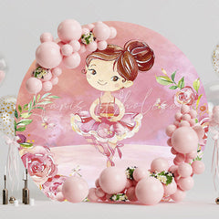 Ballerina Flowers Round Backdrop for Dance Theme Party