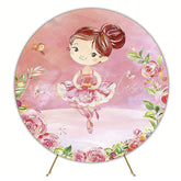 Ballerina Flowers Round Backdrop for Dance Theme Party
