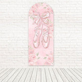 Ballerina Shoes Soft Pink Ribbon Tone Arch Backdrop For Dance Recital