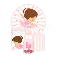 Ballet Dancer Themed Round Backdrop and Cylinders Kit for Parties