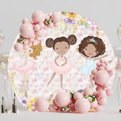 Ballet Dancers with Flowers Round Backdrop for Dance Event