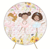 Ballet Dancers with Flowers Round Backdrop for Dance Event