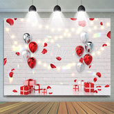 Lofaris Ballon And Gift With White Brick Birthday Backdrop