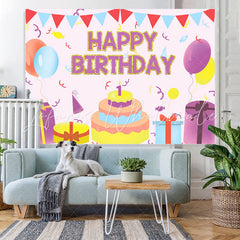 Lofaris Balloon Cake Gifts 1st Happy Birthday Party Celebration Backdrop