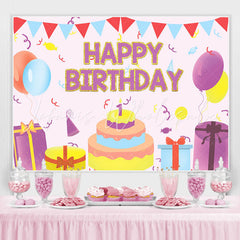 Lofaris Balloon Cake Gifts 1st Happy Birthday Party Celebration Backdrop