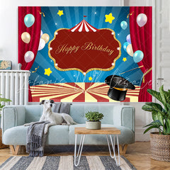 Lofaris Balloon Circus Stage Photo Backdrop for Birthday
